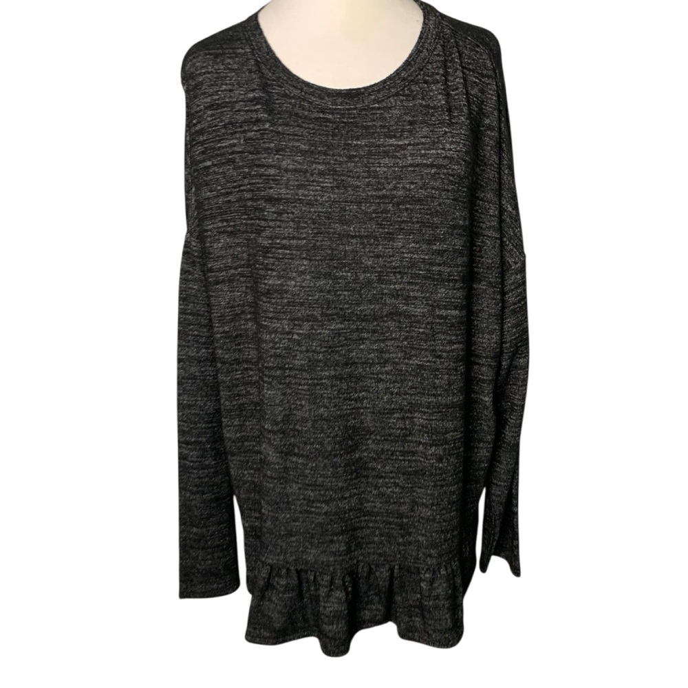 Banana Republic Women’s XXL Black/Grey Soft Cozy Ruffle Hem Top New with tags